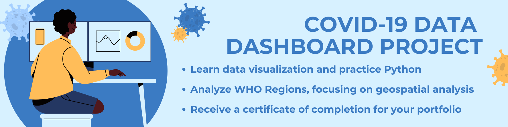 Banner advert for the COVID-19 Dashboard Project